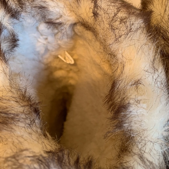 Victorias Secret vintage Colin Stuart Yeti fur boot suede trim . White and brown - Picture 2 of 8